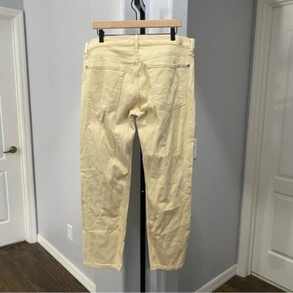 7 For All Mankind Jeans Size 36 x 30 Slimmy Khaki Jean Pants Beige Tan - Picture 10 of 10